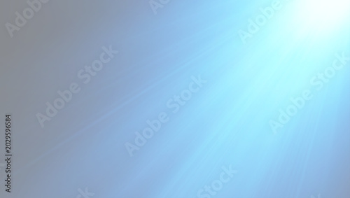 Bild auf Leinwand Bright light blue sunburst flare from top right corner, abstract volumetric cyan
