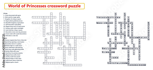 Princess crossword puzzle printable fantasy learning activity