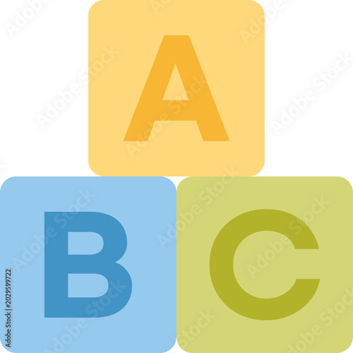 Tablou pe pânză 나란히 놓인 ABC 알파벳 블록