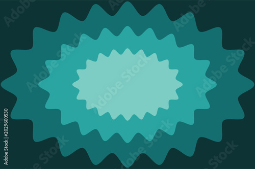 Abstract layered teal floral pattern
