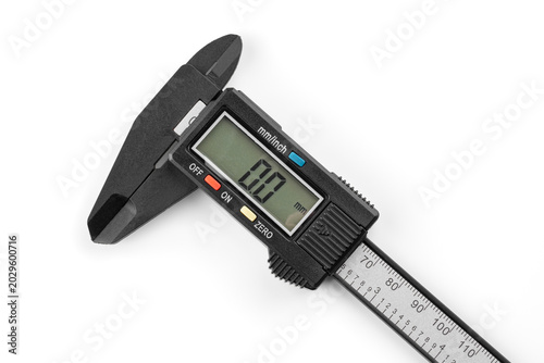 Fotografia Metal caliper isolated on white background. Tools.