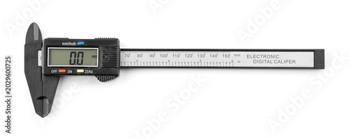 фотографія Metal caliper isolated on white background. Tools.