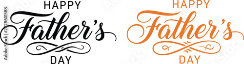 Slika na platnu Elegant Happy Fathers Day typography design with swirly calligraphy text element