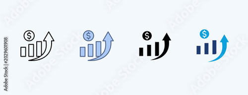 Tableau sur toile Profit Increase Multiple Icon Illustration Vector