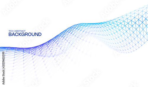 Digital technology data with background network abstract for business communication future. Vector flow science with blue computer futuristic for ai connect line. Tech connection digital.