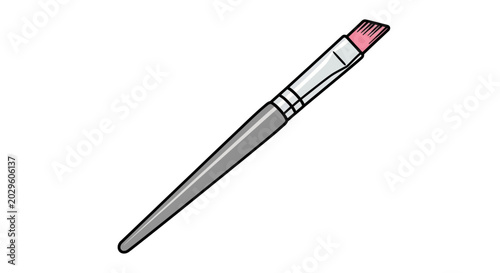 Fotografía flat vector illustration of paintbrush with pink bristles