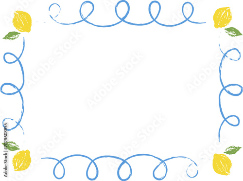 Lemon Frame Border Crayon Style