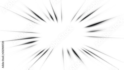 Tableau sur toile Manga speed burst effect halftone radial vector lines