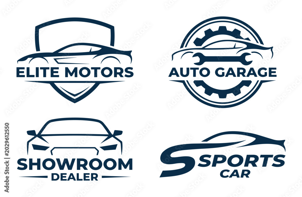 Obraz premium Set of automotive service and dealership logo templates