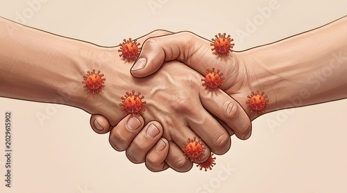 Coronavirus or Flu Virus Transfer via Hand Contact