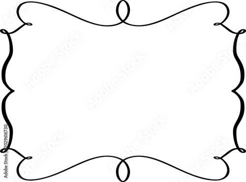 Ornate vector scroll border frame creating an empty element for text or vintage decorative banner design