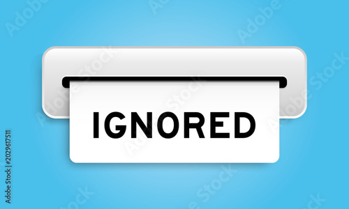 Quadro su tela White coupon banner with word ignored from machine on blue color background
