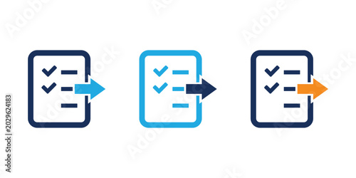Fotografía Tasks Icon set, Outline, and solid vector Icons