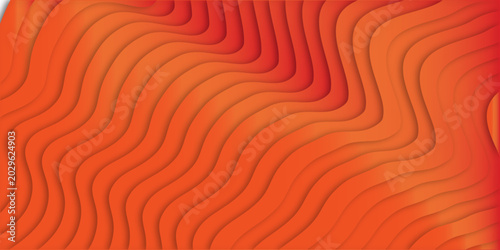 Obraz na plátně Seamless abstract background of flowing orange and red wavy lines with a layered