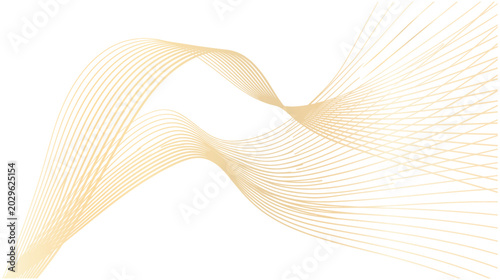 Elegant golden flowing wavy lines for premium minimalist design.