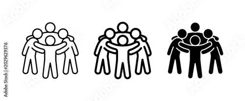 Canvastavla Teamwork Icons, Group Hugs, Community Symbols