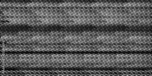 Tableau sur toile Abstract black and white halftone dot pattern with wavy optical illusion effect