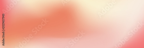 Obraz na plátně Peach gradient background in pink glow, orange light and coral sunset with refined red pastel feel for a poster