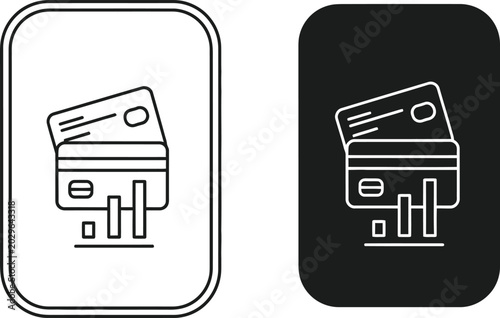 Credit card payment security icon set line art and solid fill versions