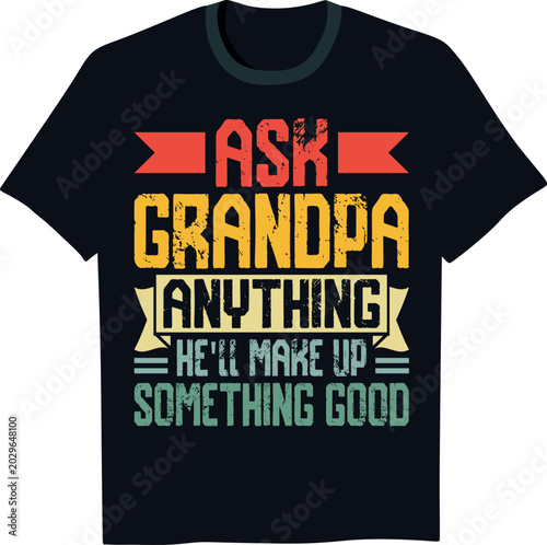 Foto Father's day t shirt design ask grandpa anything