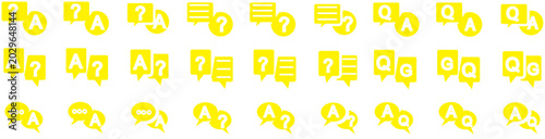 Photos Print0Question and answer icon set