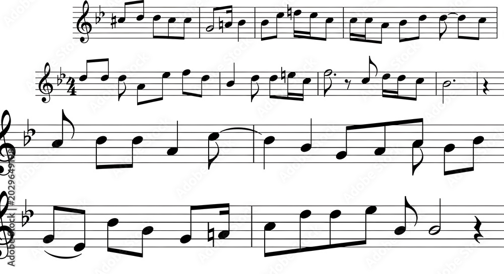 Fototapeta premium Sheet music with notes and symbols
