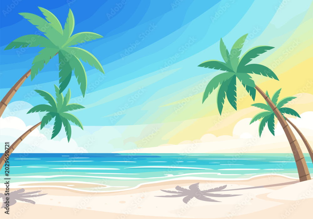 Obraz premium Tropical Beach Palm Trees