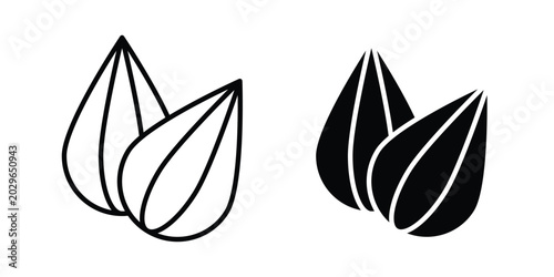 Εκτύπωση καμβά Almond icon symbol Isolated. Vector Illustration.