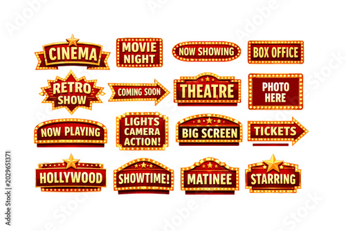 Retro Cinema Marquee Signs Collection