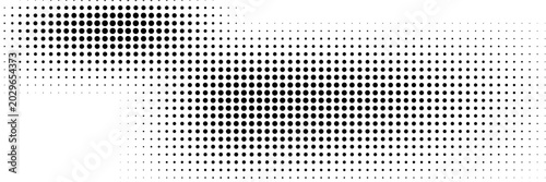 Foto Set of halftone dots gradient pattern texture isolated on white background