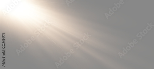 Bild auf Leinwand Natural white spotlight beams projecting diagonally from the top left corner