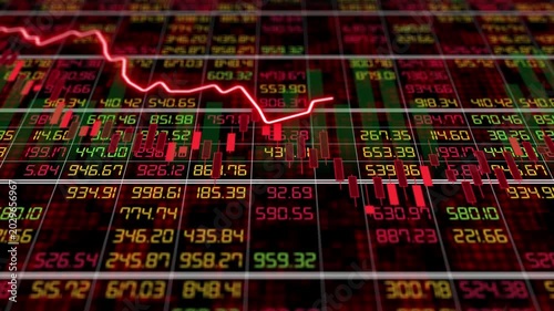 Depressed stock market loss and bankruptcy financial crisis recession, economic downturn, negative trading performance, investment risk crash, and business debt pressure concept
