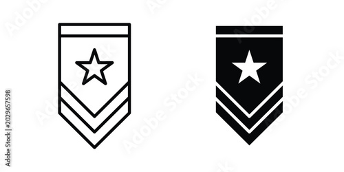 Obraz na plátně Military rank badge icon symbol Isolated. Vector Illustration.