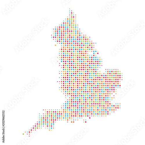 England country map colorful dotted point pattern vector flat design