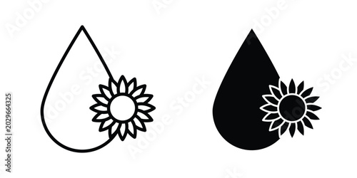 Bild auf Leinwand Sunflower oil icon symbol Isolated. Vector Illustration.