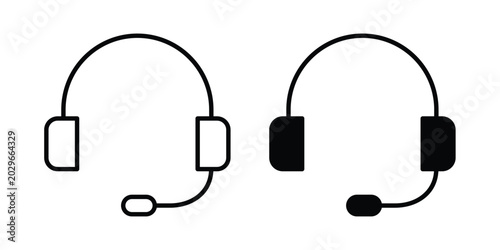 Tableau sur toile Support headset icon symbol Isolated. Vector Illustration.