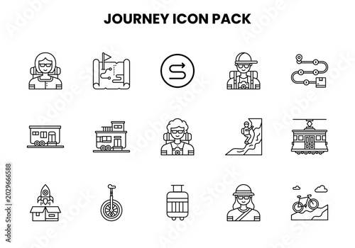 Bild auf Leinwand Journey Line Icons Pack