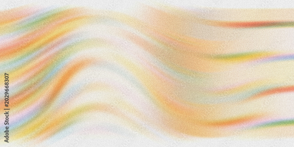 Obraz premium Colorful wave background with pastel gradient stripes and grainy texture for soft artistic fluid design aesthetic wallpaper.