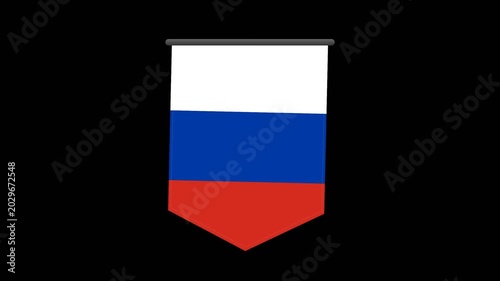 Russian flag symbol on black background.