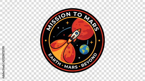 Quadro em tela Mission to Mars Space Exploration Logo.