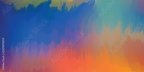 Quadro em tela Colorful abstract background with blue orange and green hues  vibrant digital pa