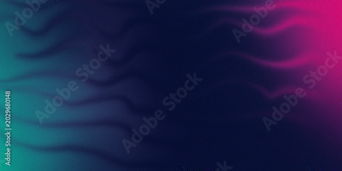 Cuadro en lienzo Dark teal and magenta abstract waves background with heavy grain texture creating mysterious fluid motion for creative designs