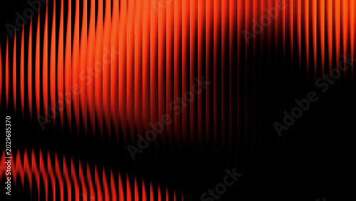 Modern vertical ribbed glass gradient in red and orange highlighting textured glass grain for corporate branding visual or artificial intelligence.