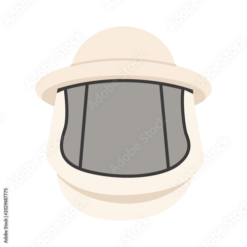 Beekeeping Protective Hat and Mask Vector Illustration.