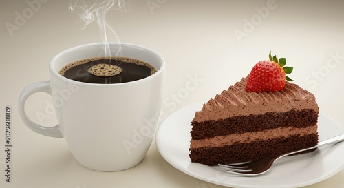 Coffee and Chocolate Cake Dessert.