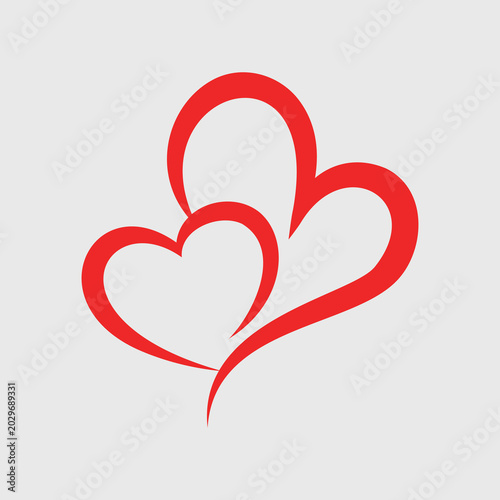 Love text with red hearts 8.eps