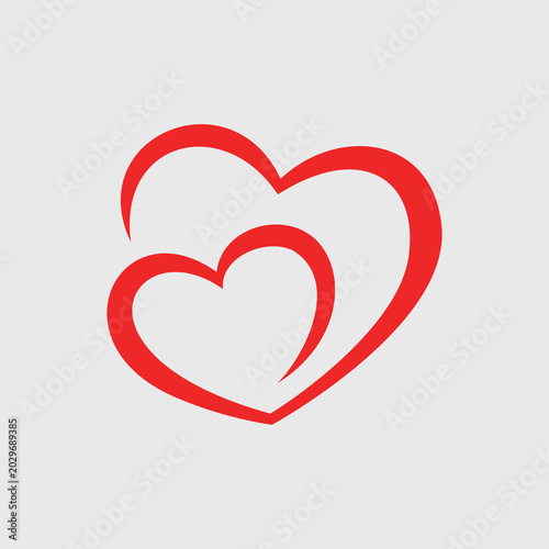 Love text with red hearts 4.eps