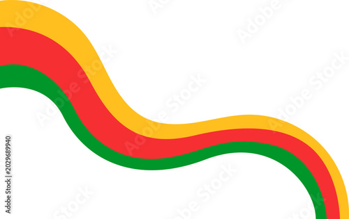 Juneteenth Wavy Flag Decoration. Vector Isolated