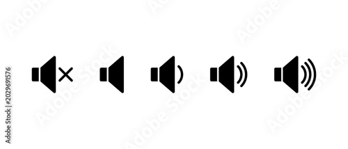 Slika na platnu Speaker volume icon set