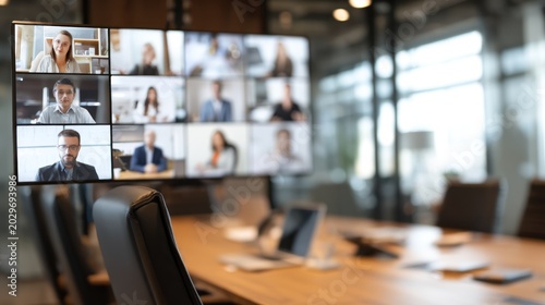 Virtual meeting on transparent background